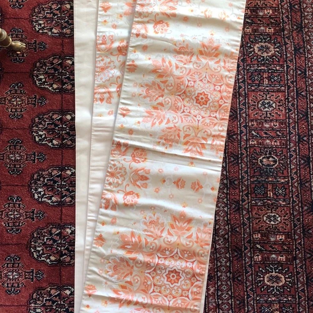 14 FOOT‎ Table Runner 12” Wide Peach Floral Satin